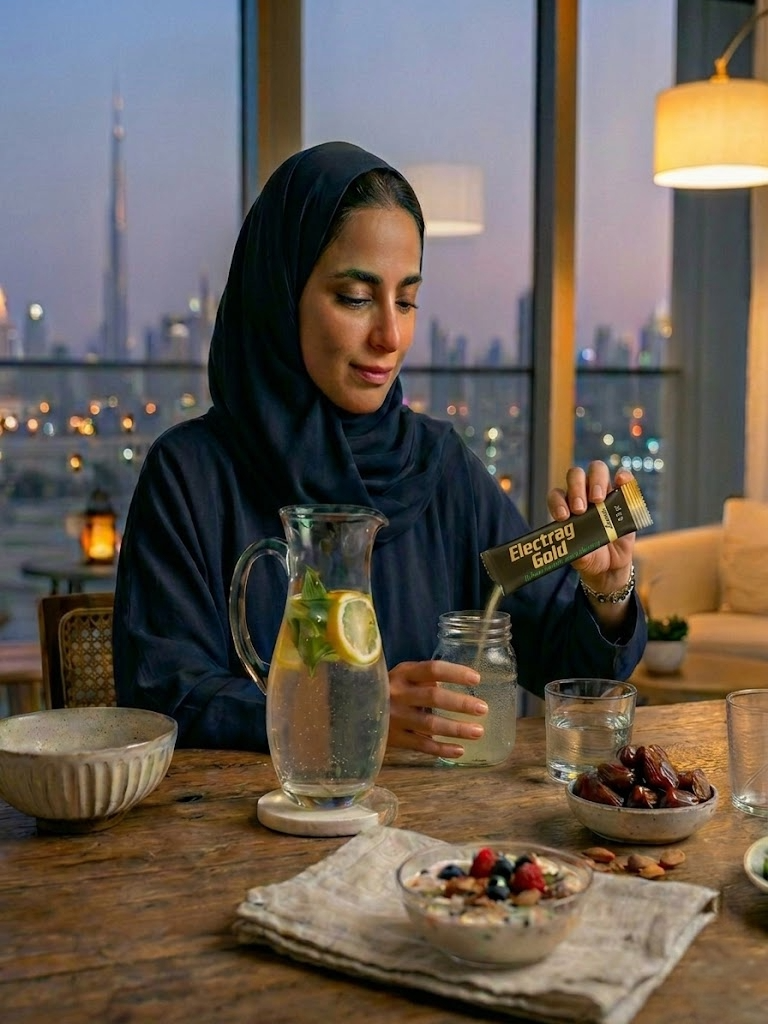 Hydration routine between iftar and suhoor during Ramadan in the UAE