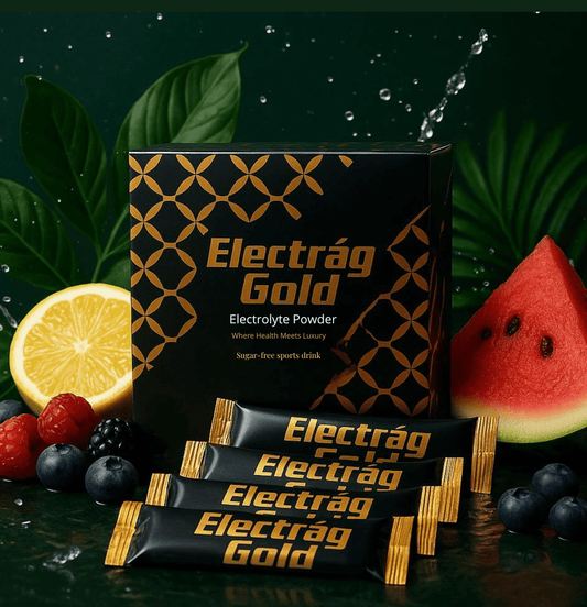 Electrag Gold – Premium Natural Electrolyte Supplement for Hydration, Performance and Recovery – Available in Lemon, Blueberry, Mixed Berries and Watermelon - Natural Elecytolyte Supplement - electrag - gold